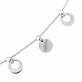  Bracelet argent rhodié plusieurs breloques rondes Diamètre d une breloque : 10 mm Longueur ajustable 19 à 22 cm 