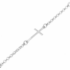 Bracelet en argent rhodié motif croix