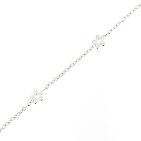  Bracelet Enfant Or Blanc 375 Motifs Fleurs Longueur ajustable 14 ou 16cm Largeur maille : 1,5mm Dimensions des fleurs: 5x...