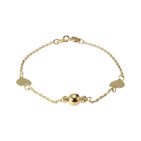 Bracelet Enfant Or Jaune 375 coeur et boules