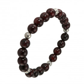 Bracelet Grenat 8mm et Oeil porte bonheur. Ce Bracelet est composé de 20 perles de 8mm en Grenat et de 5 intercalaires en ...