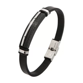 Bracelet Acier et Cuir pour Homme Bracelet Acier et Cuir pour Homme