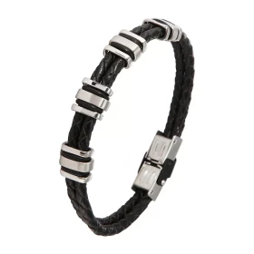 Bracelet Acier et Cuir pour Homme Bracelet Acier et Cuir pour Homme