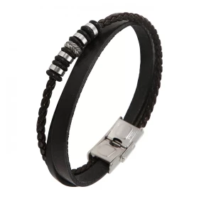 Bracelet Acier et Cuir pour Homme Bracelet Acier et Cuir pour Homme