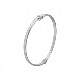 Bracelet Jonc en argent 925 faceté. Section rectangulaire de 3mm de large. Dimension intérieure : 50x60mm (pour poignet de...