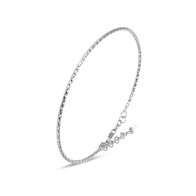 Bracelet jonc argent rhodié composé d un fil d argent texturé 1,5m large Dimensions intérieures : 48x57mm (pour poignets 1...