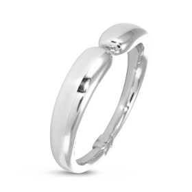Bracelet jonc argent rhodié galbé une largeur maximale 14mm Dimensions intérieures : 50x62mm (pour poignets 19 à 21cm)