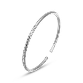Bracelet jonc argent rhodié maille serpent 3mm diamètre Dimensions intérieures : 47x58mm (pour poignets 17 à 19cm)