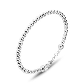 Bracelet jonc argent 925 composé perles d argent 4mm diamètre Dimension intérieure : 50x58mm (pour poignets 16 à 20cm) Sys...