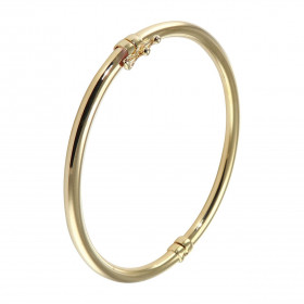  Jonc Or Jaune 375 Fil rond (creux) Diamètre 3.8mm Dimensions intérieures : 60x50mm Fermeture par ressort + 8 Sécurité 