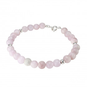 Bracelet Kunzite 6mm et Argent