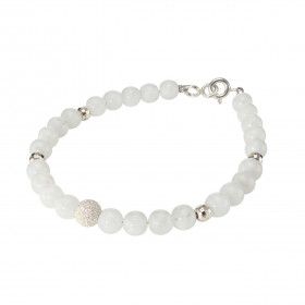 Bracelet Labradorite 6mm et Argent. Ce bracelet est composé de pierres de 6mm, de 4 perles facettées en Argent de 4mm de d...