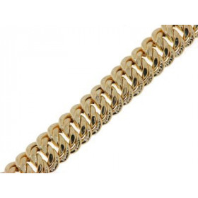 Bracelet maille am&eacute;ricaine en Or jaune 750/1000. Largeur de la maille : 8mm - Longueur du bracelet : 19cm. Fermoir ...