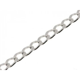 Bracelet maille gourmette claire en Argent 925. Largeur de la maille: 5mm. Longueur du bracelet : 19cm