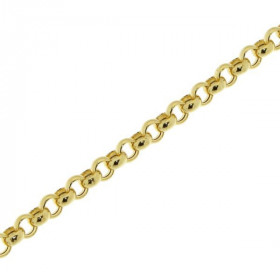 Bracelet maille jaseron Or jaune 750/1000 Maille jaseron creuse 4mm large Longueur du bracelet : 18cm 
