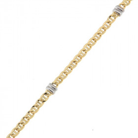  Bracelet maille marine Or Blanc Or Jaune 750 Longueur : 18 cm Largeur maille : 3mm 