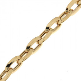 Bracelet maille ovale en Or Jaune 750. Longueur : 18 cm. Largeur de la maille : 8mm