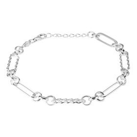 Bracelet argent composé maillons alternés 6x18mm largeur du bracelet : 6mm Longueur : 19 à 21cm Système d attache : mousqu...