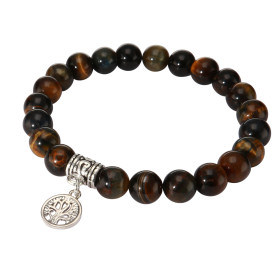  Bracelet Oeil Faucon 8mm Breloque Arbre Vie Ce Bracelet est composé 23 perles 8mm d une breloque métal représentant un ar...