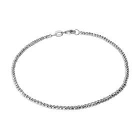 Bracelet en or blanc 375 composé de perles ciselées. Dimension : 2mm x 19,5cm. Système d'attache : mousqueton