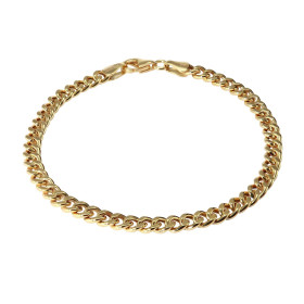 Bracelet or jaune 375 maille gourmette Dimension : 4,5mm x 19,5cm Système d attache : mousqueton