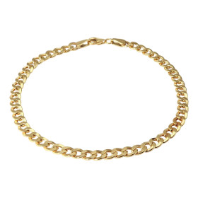 Bracelet or jaune 375 maille gourmette Dimension : 4mm x 19cm Système d attache : mousqueton