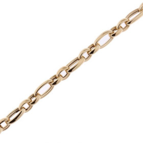 Bracelet or jaune 375 maille ovale Largeur maille : 6,3mm Longueur du bracelet : 19cm 