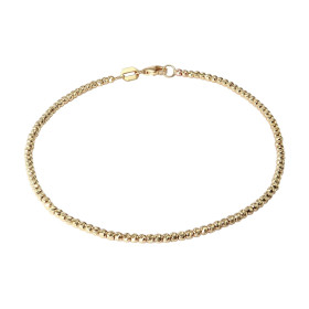 Bracelet Or Jaune 375 perles striées 2mm x 19cm