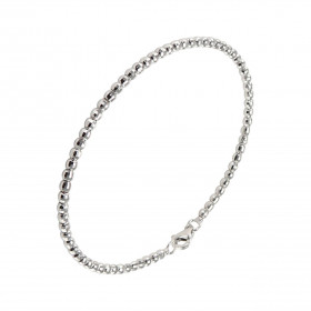 Bracelet perles facettées or blanc 375 2,4mm