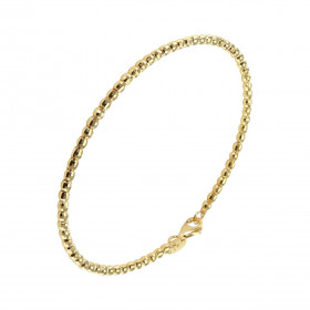 Bracelet or jaune 375 composé perles facettées 2,4mm diamètre Dimensions intérieures : 48x58mm Système d attache : mousqueton