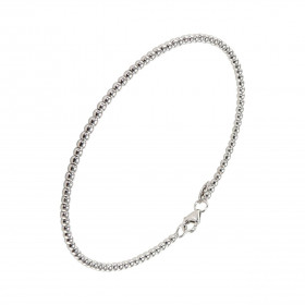 Bracelet perles rondes or blanc 375 2mm