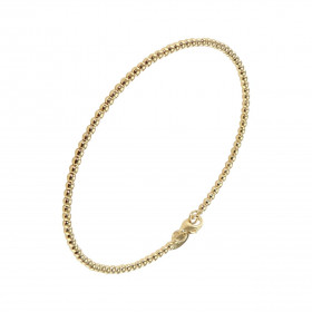 Bracelet en or jaune 375 composé de perles de 2mm de diamètre. Dimensions intérieures : 48x58mm. Système d'attache : mousq...