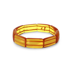 Bracelet Plaquettes Ambre couleur miel 12.4mm x 17.5cm Ambre couleur miel Enfilage sur élastique double Largeur : 12.4mm L...