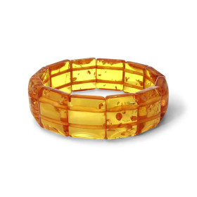 Bracelet Plaquettes Ambre couleur miel 19.9mm x 17.2cm Ambre couleur miel Enfilage sur élastique double Largeur : 19.9mm L...