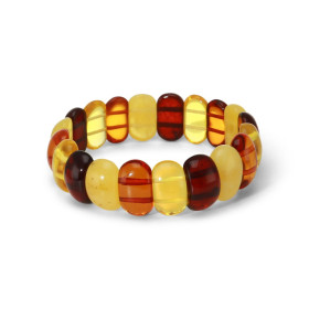 Bracelet Plaquettes Ambre multicolore 17mm x 18cm Ambre multicolore Enfilage sur élastique double Largeur : 17mm Longueur ...