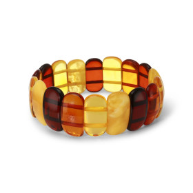 Bracelet Plaquettes Ambre multicolore 22mm x 18cm Ambre multicolore Enfilage sur élastique double Largeur : 22mm Longueur ...