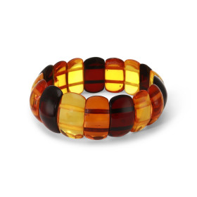 Bracelet Plaquettes Ambre multicolore 22mm x 18cm Ambre multicolore Enfilage sur élastique double Largeur : 22mm Longueur ...