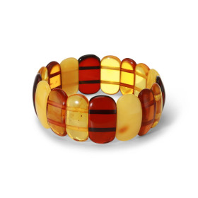 Bracelet Plaquettes Ambre multicolore 23mm x 18cm Ambre multicolore Enfilage sur élastique double Largeur : 23mm Longueur ...