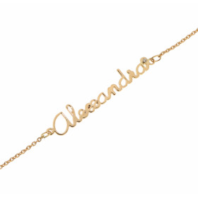 Bracelet prénom découpé Or Jaune 750 diamant. Découpe votre prénom sur mesure écriture anglaise. Le prénom est fixé sur u...