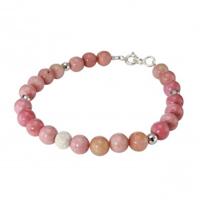 Bracelet Rhodonite 6mm Argent Ce bracelet est composé pierres 6mm, 4 perles facettées Argent 4mm diamètre d une perle arge...
