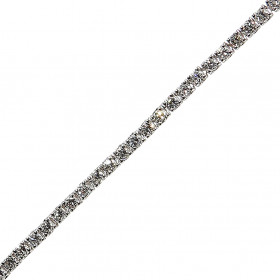 Bracelet rivière de diamant en Or blanc 750. 67 diamants de 1,8mm de diamètre sertis à griffes sur chatons mobiles. Poids ...