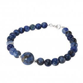 Bracelet Sodalite 6-10mm et Argent