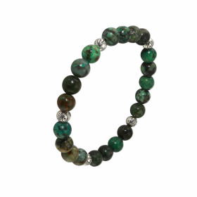 Bracelet Turquoise 8mm et Motif Oeil Porte Bonheur. Ce Bracelet est composé de 20 perles de 8mm en Turquoise Africaine et ...
