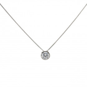  Chaine Argent Oxyde zirconium 6mm Serti clos Chaine maille vénitienne ajustable de 38 à 41cm Largeur maille : 0.6mm Oxyde...