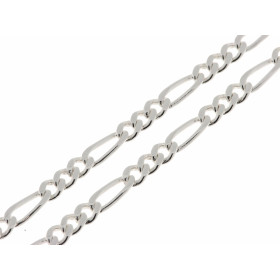 Chaine argent maille figaro 1-2 largeur 2,3mm