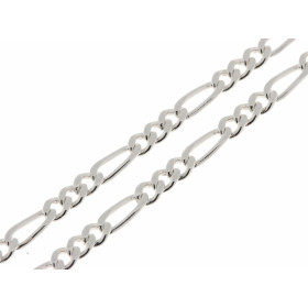 Chaine maille figaro altern&eacute;e 1.3 en Argent 925/1000.  Largeur de la maille : 3.7mm.  Longueur de la chaine : 50cm