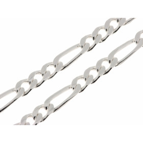 Chaine Argent pour homme.. Maille figaro altern&eacute;e 3.1. Largeur 5.2mm. Longueur 55cm.