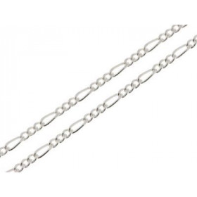 Chaine Argent maille Figaro - 2.3mm - 50cm