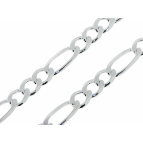  Chaine Argent 925 maille figaro alternée 1.3 Maille lapidée sur 6 faces Largeur maille : 6,3mm Longueur chaine : 55cm 