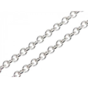 Chaine Argent Maille Forcat Ronde 3mm - 40cm